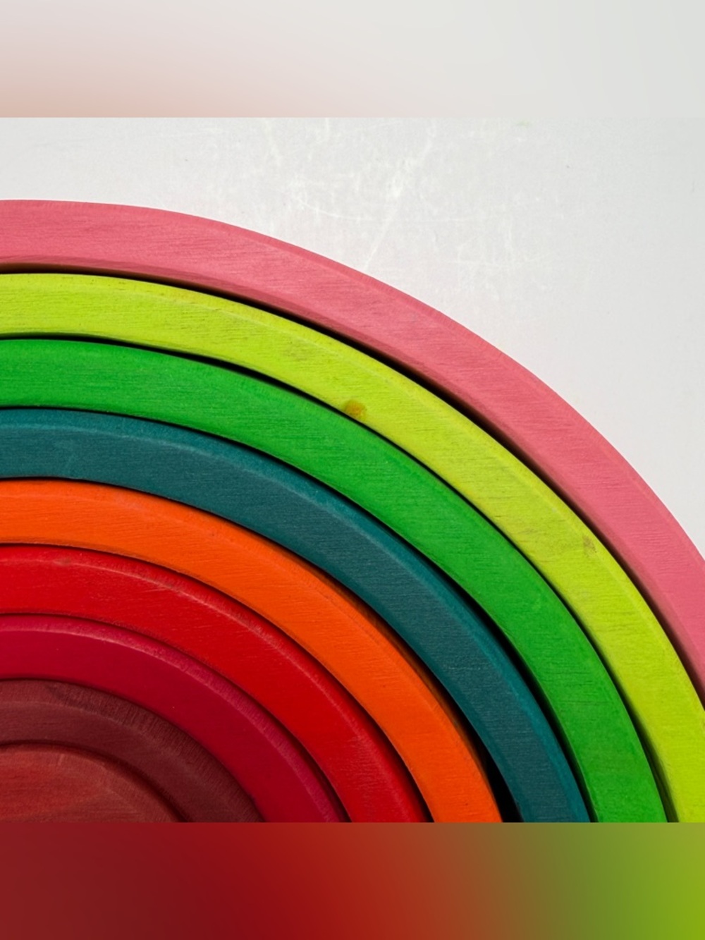 Wooden Rainbow Stacking Toy - Multicolor(Sample—defective.⚠️⚠️⚠️） - Picture 4 of 11